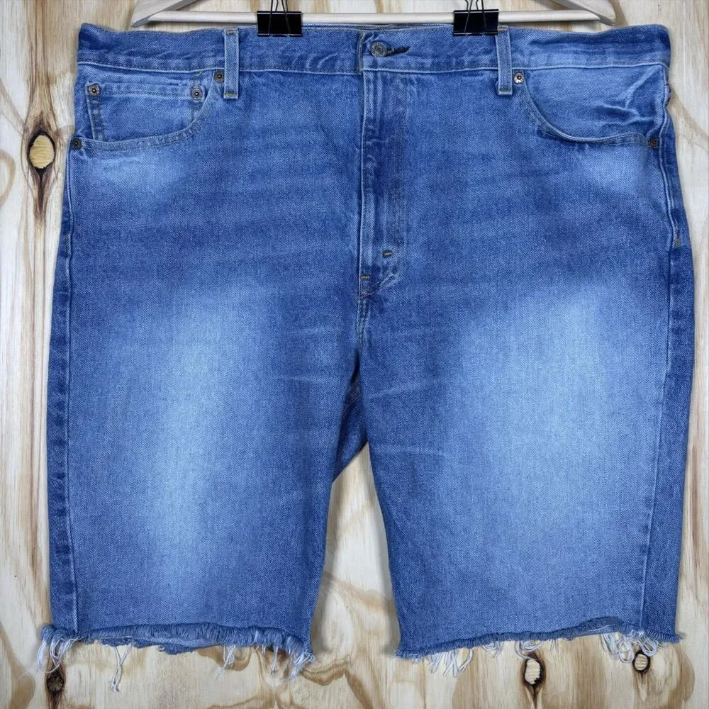 Levi's Denim Shorts Mens 42 Blue 511 Slim Fit Bermuda Cutoff Frayed Hem